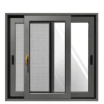 Modern Design Simple Custom Residential House Window Aluminum Double Glazed Sliding Windows With Mosquito Net Invisible Screen
