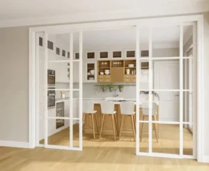 Modern Elegant Aluminum Sliding Glass Door Mosquito Screen Kitchen Application Garden Position Interior Frame Design