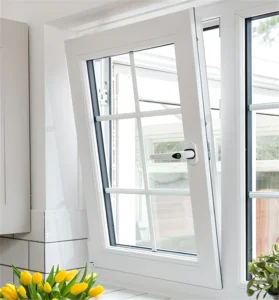 Modern Energy Efficient Aluminum Swing Soundproof Windows Multi Point Locking System Double Pane Tempered Glass