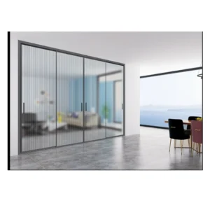 Modern Finished Sliding Door Window Mosquito Net Screen Double Glazing Tempered Glass Fire Prevention Glass Doors Black