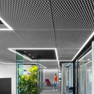 Modern Fireproof Square Perforated Aluminum Suspended Wire Mesh Ceiling