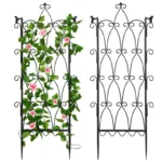 Modern High Quality Eco Friendly Metal Garden Fence with Trellis and Driveway Gates Plant Trellis Outdoor Modern High Quality Eco Friendly Metal Garden Fence with Trellis and Driveway Gates Plant Trellis Outdoor