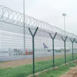 Modern High Security 3D Curved Y Post Welded Iron Wire Mesh Fence with Razor Barbed Wire for Airport Safety Fencing 3D Modeling Modern High Security 3D Curved Y Post Welded Iron Wire Mesh Fence with Razor Barbed Wire for Airport Safety Fencing 3D Modeling