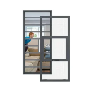 Modern Style Easy Screw Installation Door & Window Accessories Aluminum Alloy Protective Railing with Iron Mesh Mosquito Screen