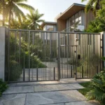 Outdoor High Large Luxury Double Door Galvanized Steel Gate Fencing Trellis Eco-Friendly Easy Assembly for Houses