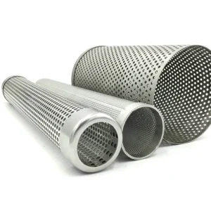 Perforated Metal Sheets 304 316L Stainless Steel Filter Tube Element Filter Cartridge Woven Wire Mesh Perforated Filter Tube