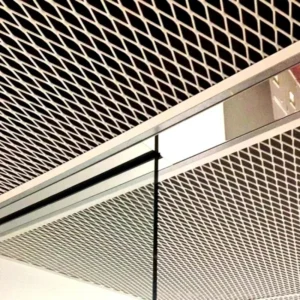 Powder Coated Aluminum Expanded Metal Mesh Grid Waterproof & Fireproof Modern Artistic Perforated Ceiling Tiles for Interior Use