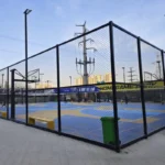 Produce a 5-Meter-High 3-Meter-High Football Field Fence with Green PVC Hook Mesh Fence for Sports Field Fence