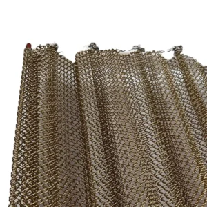 Stainless Steel Chain Link Mesh Screen 25mm Aperture Plain Weave 1.5mm Wire Diameter Welding for Hotel Ceilings