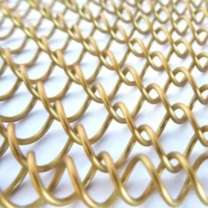 Stainless Steel Copper Aluminum Metal Mesh Curtain Woven Fireplace Wire Mesh for Garage and Home Decor