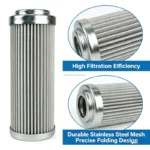 Stainless Steel Hydraulic Oil Filter Element 5 Micron Pleated Filter Cartridge High Efficiency Corrosion Resistant CE Certified Stainless Steel Hydraulic Oil Filter Element 5 Micron Pleated Filter Cartridge High Efficiency Corrosion Resistant CE Certified