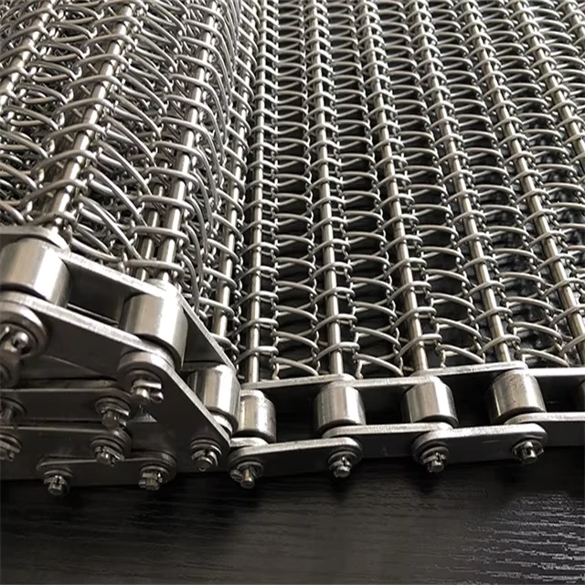 Stainless Steel Rod Chain Conveyor Belt Metal Wire Mesh with Plain Weave Welding Processing Service Honeycomb Design