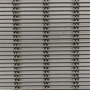 Stainless Steel Woven Antique Copper Metal Decorative Mesh Spiral Diamond Flat Steel Wire Curtain Wall Partition Ceiling Mesh