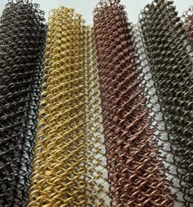 Stainless Steel Woven Expanded Mesh Curtain with Bending for Ceiling Decoration
