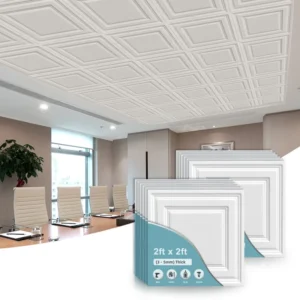 Suspended Acoustic PVC Ceiling Tiles Panels False Sheets Corrugated Bathroom Living Room External Ceiling Tiles