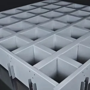 Suspended Open Cell Grid Ceiling Stretched Aluminum Grille Veneer Ceiling for Modern Mall Hall Supermarket