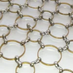 Two-Tone Interlocking Ring Coil Decorative Metal Mesh with Custom Frame Stainless Steel Chain Link Screen