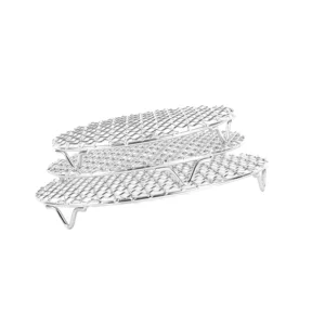 XW003 22inch Stainless Steel Kamado Grill Accessories Barbecue Wire Mesh Three Layers Heat Resistant Reusable Easily