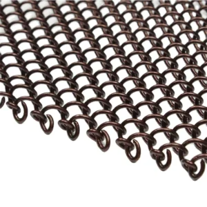Zhihang Customized Gold Aluminum S shaped Spiral Metal Mesh Curtain for Ceiling and Suspended Ceiling